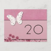 Botervlieg en bloemen Tafelnummer Briefkaart (Voorkant)