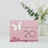 Botervlieg en bloemen Tafelnummer Briefkaart (Staand voorkant)