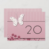 Botervlieg en bloemen Tafelnummer Briefkaart (Voorkant / Achterkant)