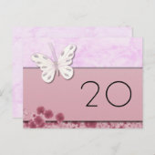 Botervlieg en bloemen Tafelnummer Briefkaart (Voorkant / Achterkant)