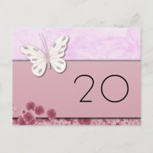 Botervlieg en bloemen Tafelnummer Briefkaart