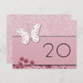 Botervlieg en bloemen Tafelnummer Briefkaart (Voorkant / Achterkant)