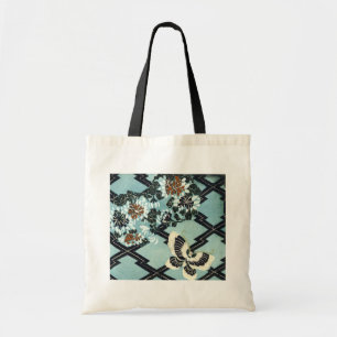 Botervlieg en bloemen tote bag