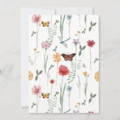 Botervlieg en bloemen Vrijgezellenfeest van wilde  Kaart (Achterkant)