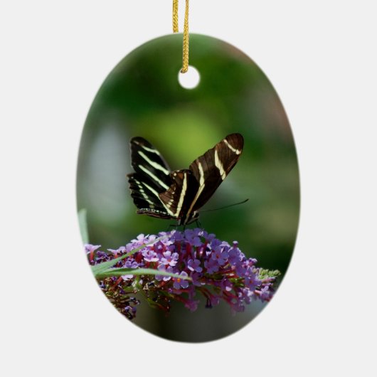 Botervlieg en bloemsierplant/wandophanging keramisch ornament (Achterkant)