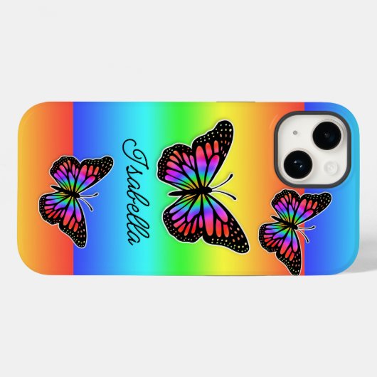 Botervlieg en Jouw naam op maat Case-Mate iPhone Case (Achterkant (horizontaal))