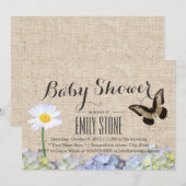 Botervlieg- en lentuindieren Baby shower Kaart (Voorkant / Achterkant)