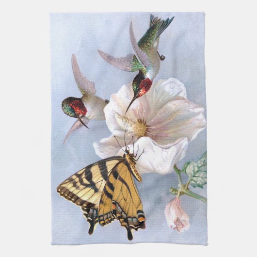 Botervlieg en luchtvogels theedoek (Verticaal)