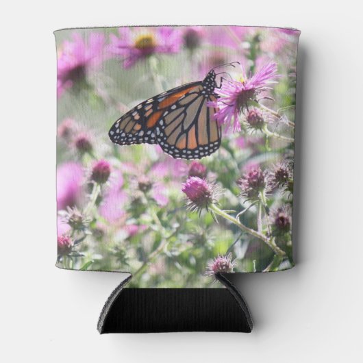 Botervlieg en Paarse weidebloemen Blikjeskoeler (Voorkant)