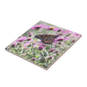 Botervlieg en Paarse weidebloemen Tegeltje (Zijkant)