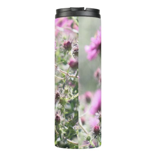 Botervlieg en Paarse weidebloemen Thermosbeker (Achterkant)