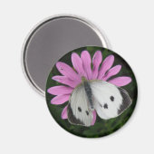 Botervlieg en roze ventilator Magnet (Voorkant / Achterkant)