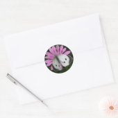Botervlieg- en roze ventilatorverklikkers ronde sticker (Envelop)