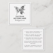 Botervlieg en veren Tattoo nazorginstructies Vierkante Visitekaartje (Voorkant / Achterkant)