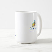 Botervlieg en zonnebloem koffiemok (Voorkant rechts)