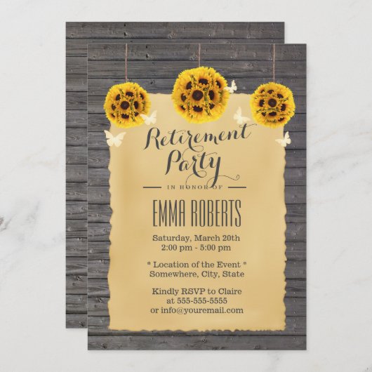 Botervlieg en zonnebloempitten op hout Kaart (Voorkant / Achterkant)