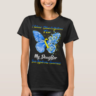 Botervlieg ik Draag blauw en geel voor mijn dochte T-shirt