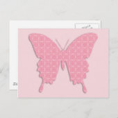 Botervlieg in behangpapier - lichtroze briefkaart (Voorkant / Achterkant)