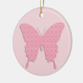 Botervlieg in behangpapier - lichtroze keramisch ornament (Links)