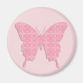 Botervlieg in behangpapier - lichtroze magneet (Voorkant)