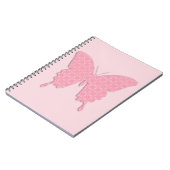 Botervlieg in behangpapier - lichtroze notitieboek (Linkerzijde)