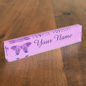 Botervlieg in de schaduw van Paars Naambordje (Zijkant)