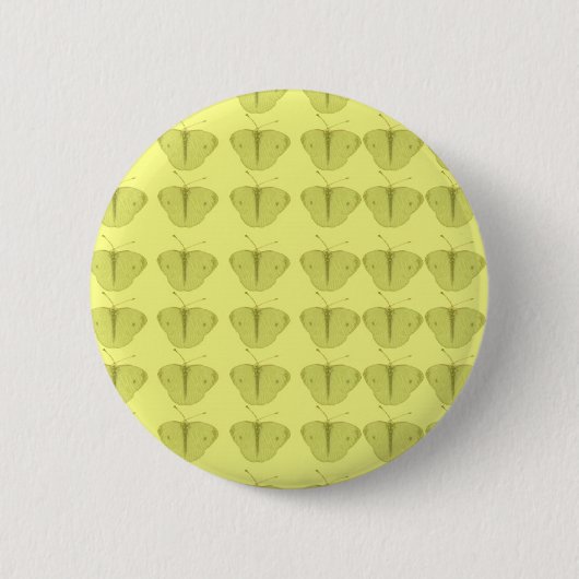 Botervlieg in geel ronde button 5,7 cm (Voorkant)