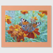 Botervlieg in kleurrijke tuin cadeaupapier (Vlak)