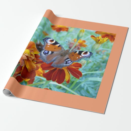 Botervlieg in kleurrijke tuin cadeaupapier (Uitgerold)