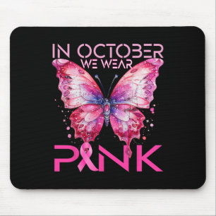 Botervlieg in oktober Draag roze borstkanker. Muismat