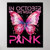 Botervlieg in oktober Draag roze borstkanker. Poster (Voorkant)