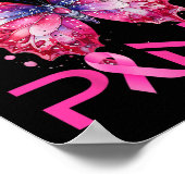 Botervlieg in oktober Draag roze borstkanker. Poster (Hoek)