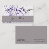 Botervlieg in Paars en grijs Visitekaartje (Voorkant / Achterkant)