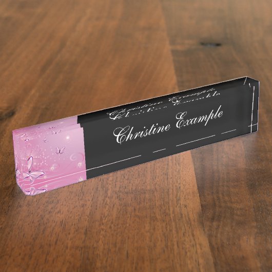 Botervlieg met bloemen naambordje (Zijkant)