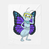 Botervlieg met Goggles Fleece Deken (Voorkant)