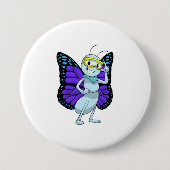 Botervlieg met Goggles Ronde Button 7,6 Cm (Voorkant)