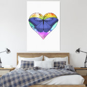 Botervlieg met hart canvas afdruk (Insitu (Slaapkamer))