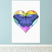 Botervlieg met hart canvas afdruk (Insitu (Houten vloer))