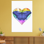 Botervlieg met hart canvas afdruk (Insitu (Woonkamer))