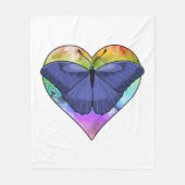 Botervlieg met hart fleece deken (Voorkant)