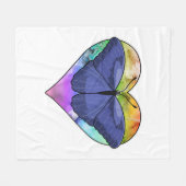 Botervlieg met hart fleece deken (Voorkant (Horizontaal))