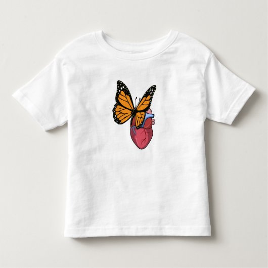 Botervlieg met hart kinder shirts (Voorkant)