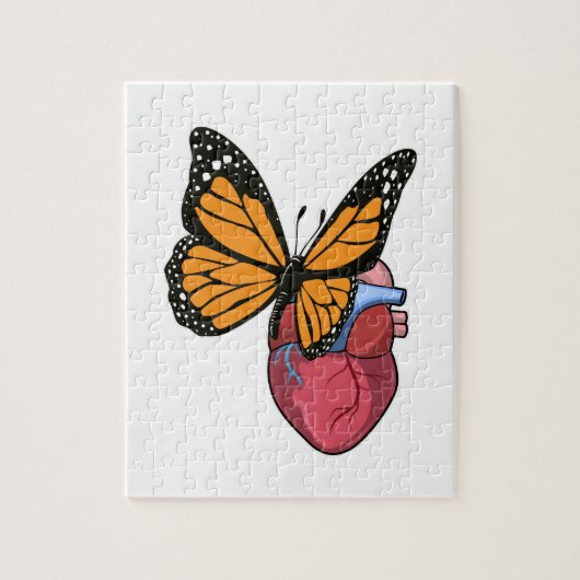Botervlieg met hart legpuzzel (Verticaal)