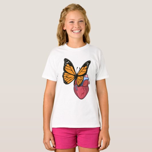 Botervlieg met hart t-shirt (Voorkant volledig)