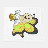 Botervlieg met honing fleece deken (Voorkant (Horizontaal))