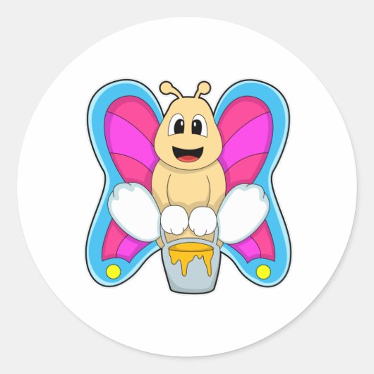 Botervlieg met honing ronde sticker (Voorkant)