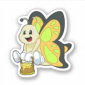 Botervlieg met honing sticker (Voorkant)