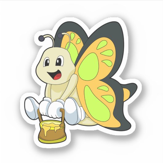 Botervlieg met honing sticker (Voorkant)