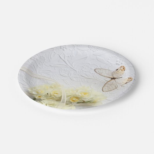 Botervlieg met lentbloemen Papier Bord (Gekanteld)