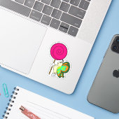 Botervlieg met Lollipop Sticker (Laptop met iPhone)